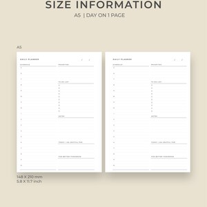 A5 Simple Daily Hourly Schedule Planner Template Printable | Half Hour ...