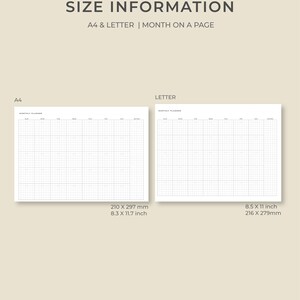 Printable &amp; Editable Minimal Square Grid Planner Template Printable | A4, Letter Size | Mon, Sun ...