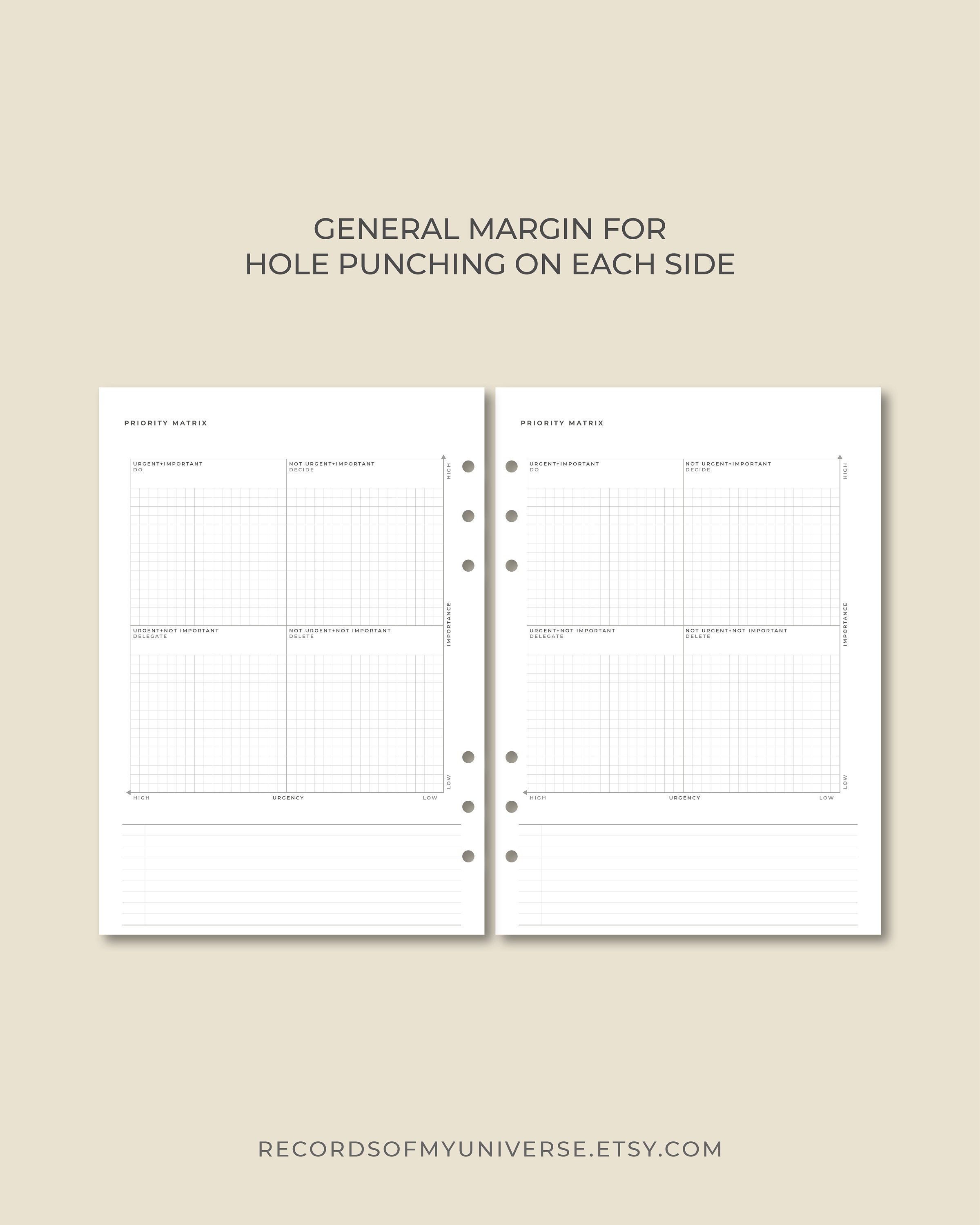 Printable & Editable A4 Letter Eisenhower Priority Matrix | Etsy
