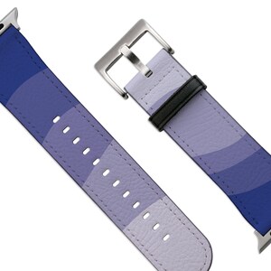 Blue Waves Liquid Pattern Apple Watch Band for Series 7, 6, SE, 5, 4, 3, 2, 1 Faux Vegan Leather Apple Watch Strap 38/40mm, 42/44mm image 1