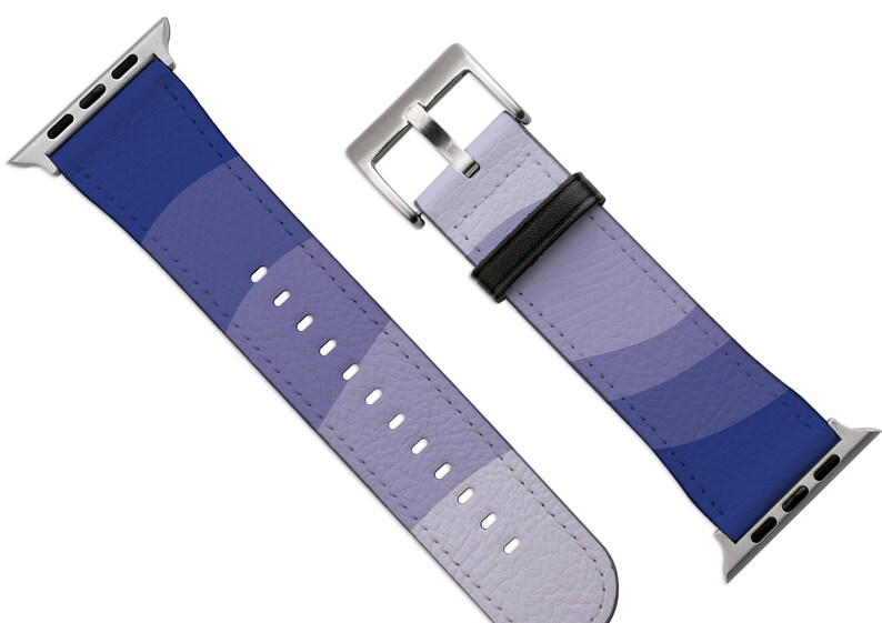 Blue Waves Liquid Pattern Apple Watch Band for Series 7, 6, SE, 5, 4, 3, 2, 1 Faux Vegan Leather Apple Watch Strap 38/40mm, 42/44mm image 1