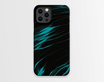 Black And Green Liquid Waves iPhone Case, Matte iPhone Case, Mirror and Card iPhone Case, iPhone 12 Pro Case, iPhone 11, iPhone SE