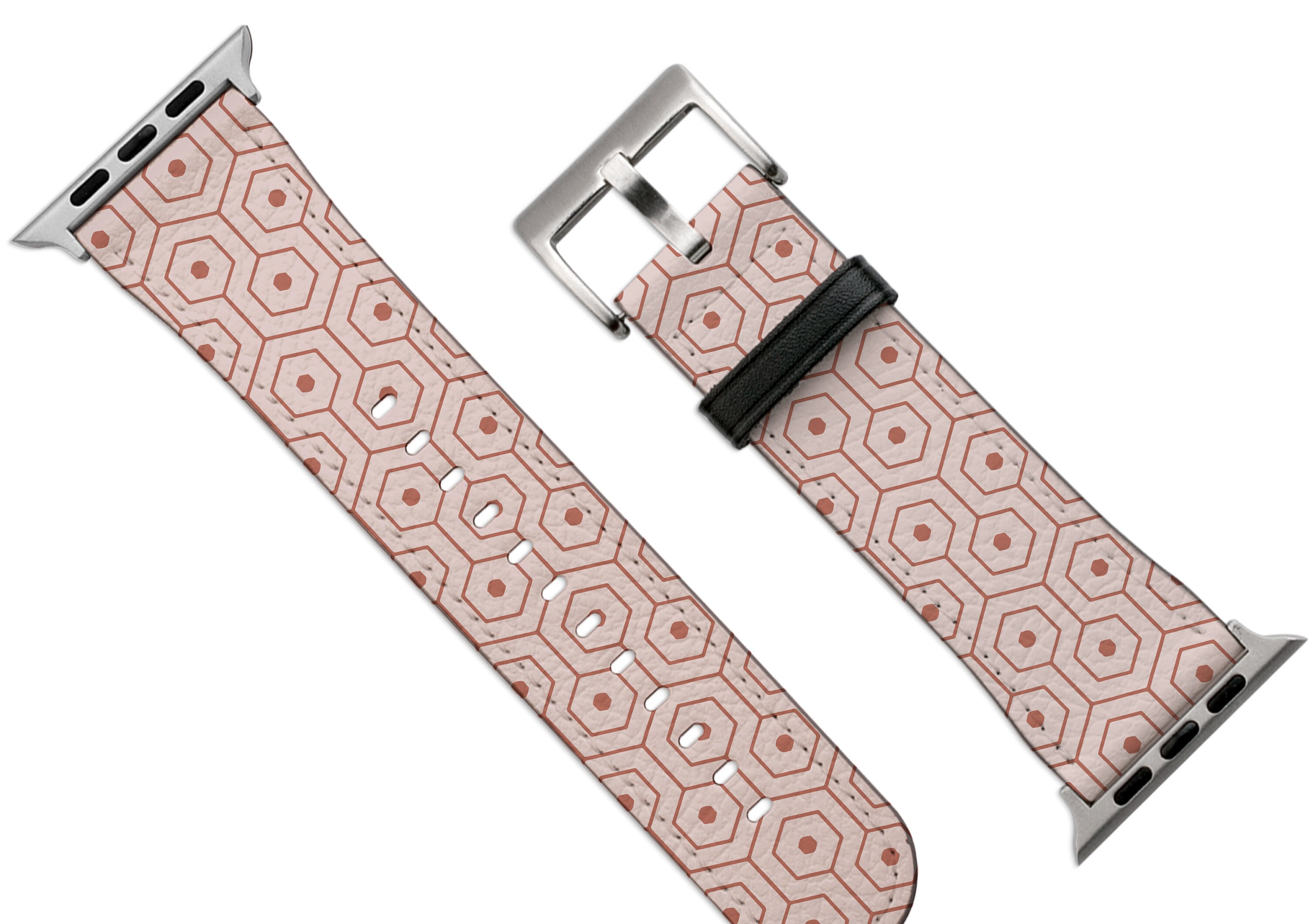 Hexagon Pattern Pink Apple Watch Band for Series 7 6 SE 5 4 3
