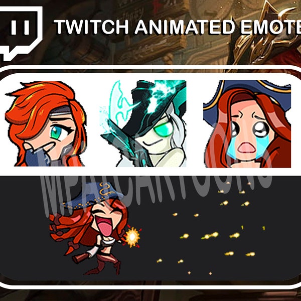 x5 animated twitch emotes - (league of legends) miss fortune