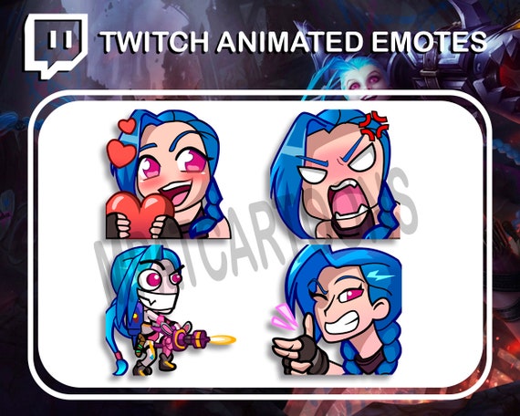 X4 Animated Twitch Emotes league of Legends Jinx - Etsy UK X4 Animated Twitch Emotes league of Legends Jinx - Etsy UK
