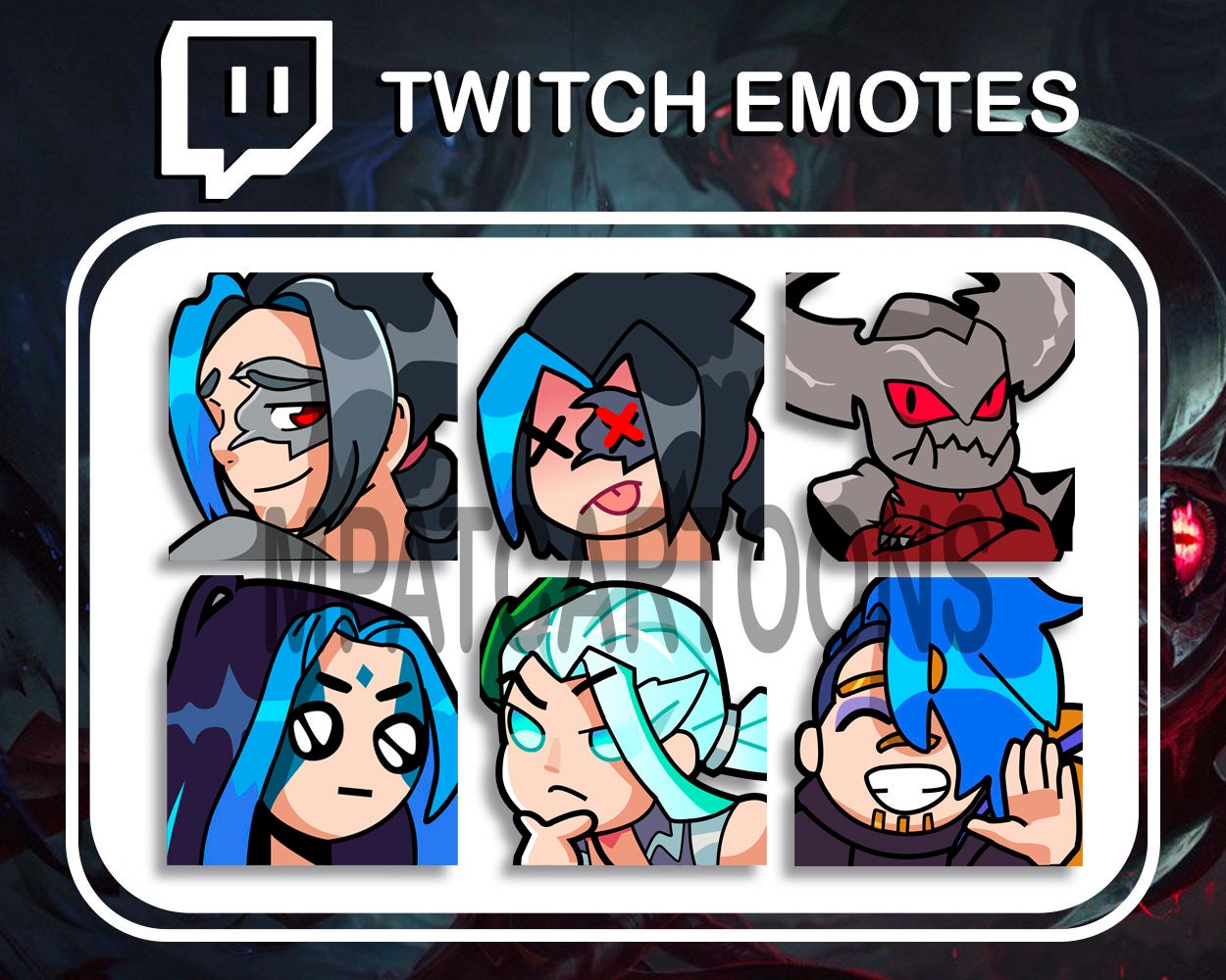 x6 twitch emotes - (league of legends) kayn