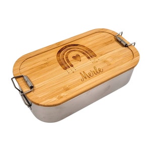 Boîte à lunch arc-en-ciel, boîte à lunch personnalisée pour enfant, cadeau garderie, boîte à lunch personnalisée, boîte à lunch fille, rentrée scolaire, boîte à lunch