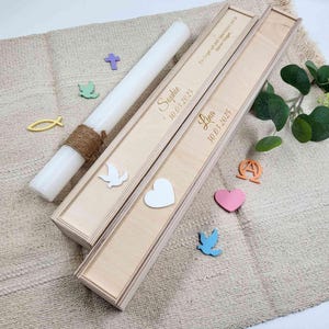 Scatola portacandele candela battesimo fino a 50 cm, scatola portacandele battesimo personalizzata, regalo battesimo, scatola battesimo, battesimo bambino, battesimo bambina, portacandele