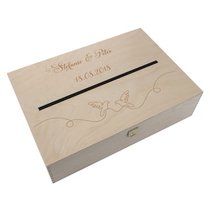 Salvadanaio personalizzato, scatola per carte, scatola per lettere, scatola per carte di nozze, con coperchio incernierato, XL per il matrimonio
