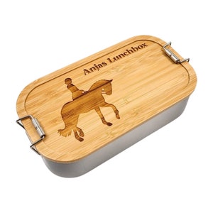 Sports équestres, boîte à lunch personnalisée, boîte à lunch avec nom, boîte à lunch pour enfants personnalisée, boîte à goûter, équitation, amour du cheval, boîte à lunch filles