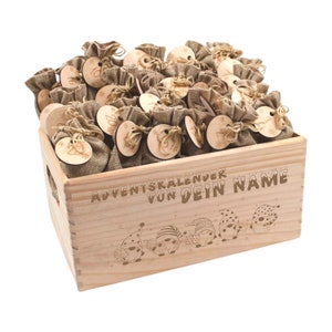 Calendario natalizio in legno, Calendario dell'Avvento da riempire, Scatola dell'Avvento per bambini, Calendario dell'Avvento per bambini, Scatola calendario dell'Avvento per bambini, gnomi