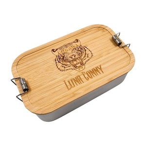 Brotdose Tiger, Personalisierte Brotdose, personalisierte Lunchbox, Geschenke für Männer, Brotdose Kind, Vesperdose, Brotbox Kinder