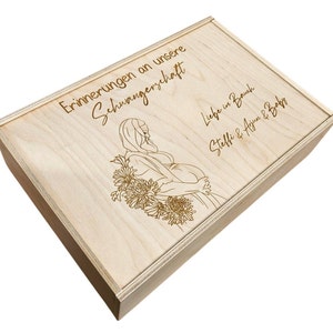 Erinnerungskiste Schwangerschaft, Holzbox Schwangerschaft, Personalisierte Erinnerungsbox für deine Schwangerschaft, Liebe im Bauch