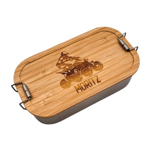 Quad Brotdose, Personalisierte Brotdose, Lunchbox ATV Quad, Männergeschenke,  Brotdose mit Namen, Motorrad Geschenk, Brotdose mit Motorrad