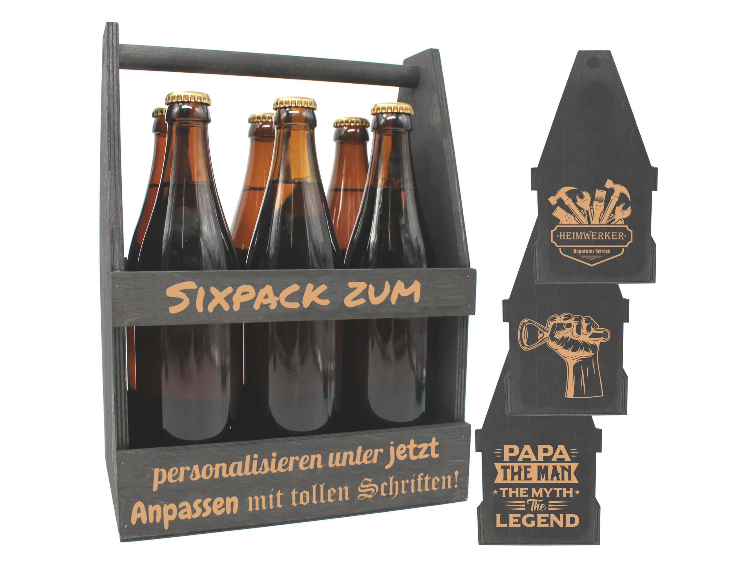 Wooden beer holder - .de