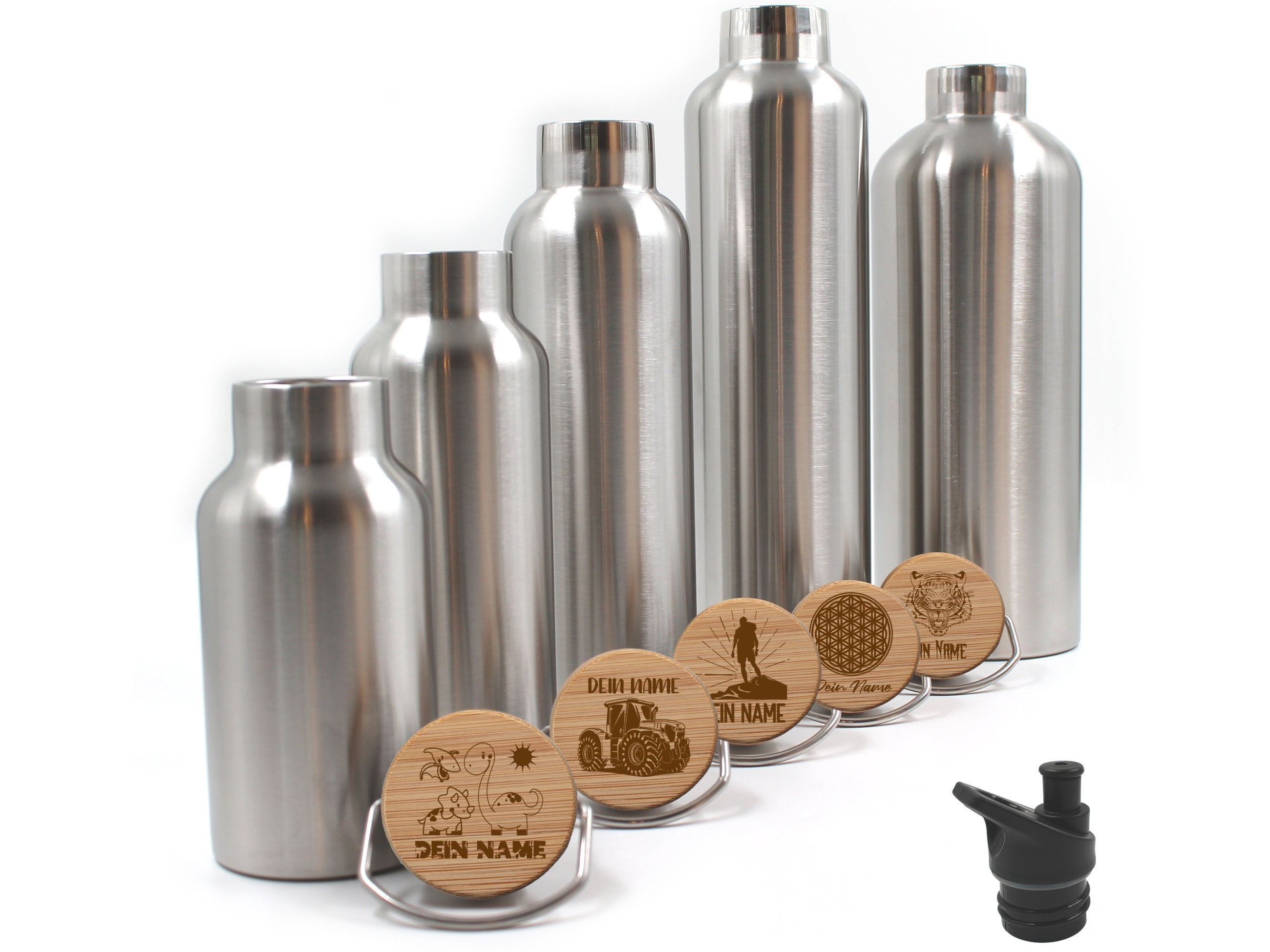 Borraccia Termica In Alluminio 'Breeze' 650ml – Tappo In Bambù, A Prova Di Perdite, Senza BPA – Personalizzabile