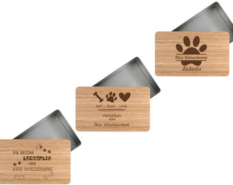 Leckerlidose personalisiert mit Namen für Hunde oder Katzen Aufbewahrungsdose für Hundesnacks Geschenkidee für Tierliebhaber Futtertonne