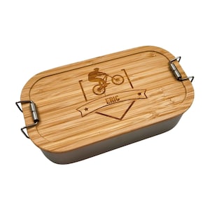 Boîte à lunch de vélo de montagne, boîte à lunch personnalisée, cadeaux pour hommes, cadeau de vélo, boîte à lunch de vélo, cadeau de papa, cadeaux pour hommes