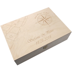 Erinnerungskiste Hochzeit XL Personalisiert Hochzeitsgeschenk Vermählung Eheleute Andenken Brautpaar Erinnerungsbox Holzkiste Klappdeckel