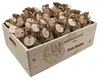 Gepersonaliseerde houten Ramadan-doos | Ramadan-kalender om in te vullen voor kinderen | Eid Mubarak-cadeau | Hairli Ramazanlar