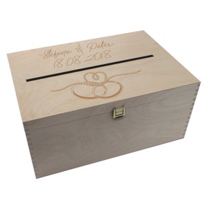 Personalisierte Geldbox Kartenbox Briefbox Hochzeitskartenkiste mit Klappdeckel Box XXL zur Hochzeit