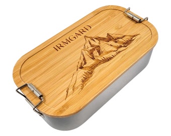 Berge, Personalisierte Brotdose, Berge Geschenk, Lunchbox wandern, Männergeschenke, Wanderwoman, Gipfelglück, Brotdose mit Namen, Bergmotiv