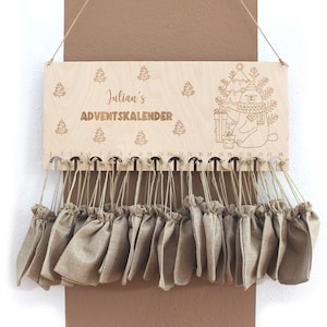 Calendario natalizio in legno, calendario dell'Avvento in legno personalizzato, Avvento, Calendario dell'Avvento da riempire, Calendario dell'Avvento bambini, Natale