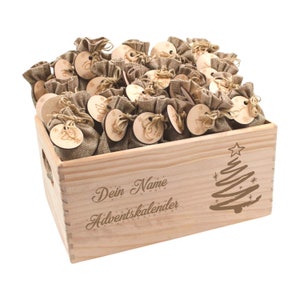 Calendario natalizio in legno, Calendario dell'Avvento, Calendario dell'Avvento da riempire, Scatola dell'Avvento per bambini, Calendario dell'Avvento per bambini, Albero personalizzato