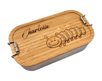 Caterpillar, Portapranzo personalizzato, Portapranzo con nome, Portapranzo personalizzato per bambini, Portapranzo, Regalo per il ritorno a scuola, Portapranzo per ragazze