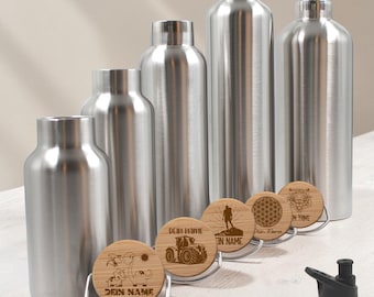 Personalized water bottle for children and adults, insulated leak-proof water bottle, water bottle with name, stainless steel water bottle