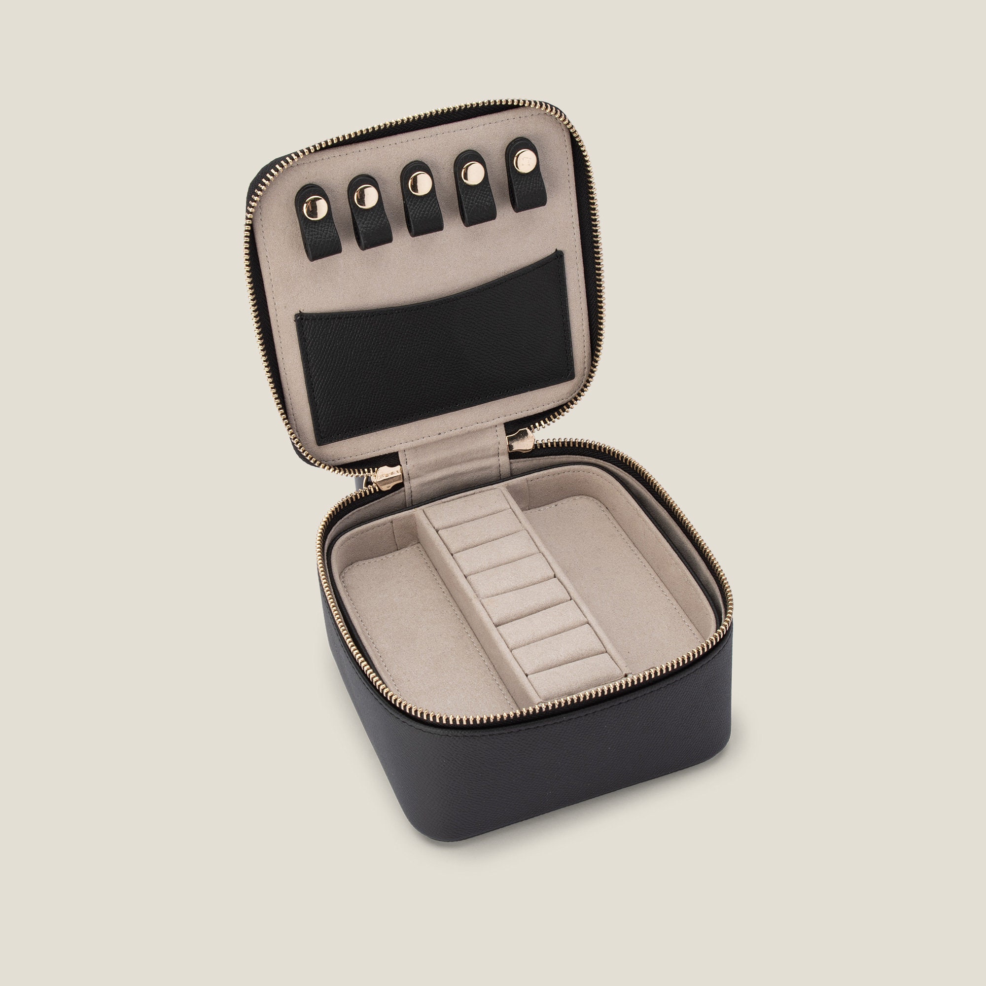 Black Leather Jewellery Case Personalised Jewellery Case Etsy