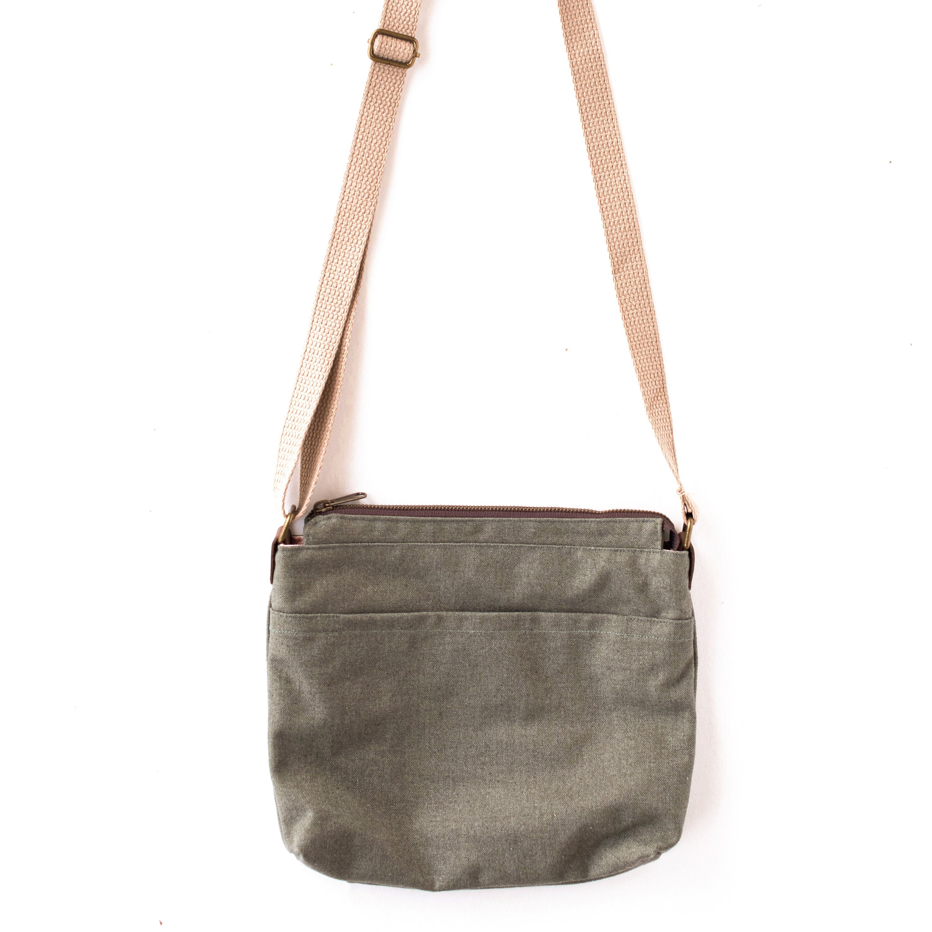 Recycled Fabric Crossbody Bag Olive Green Crossbody Bag Etsy