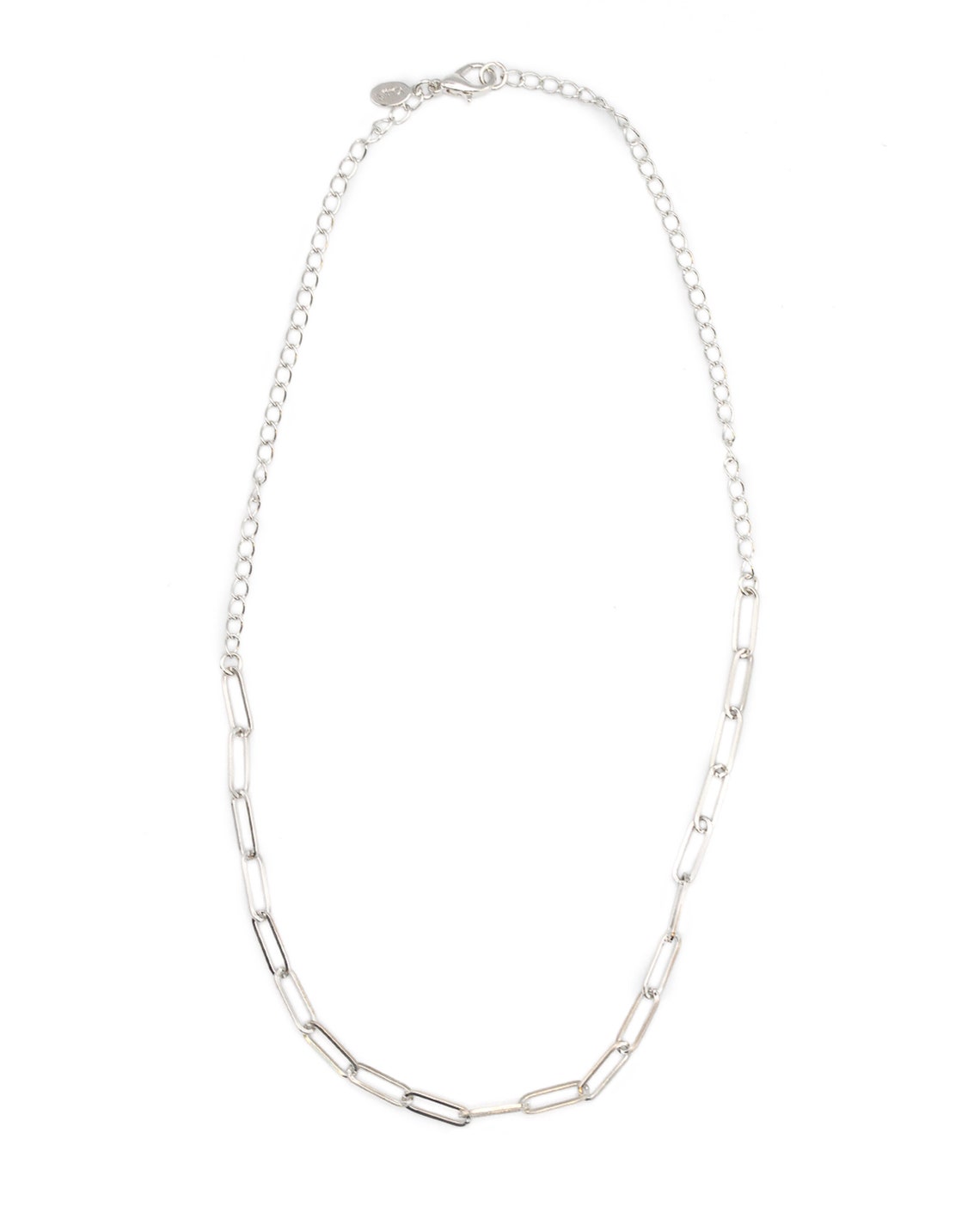 20 Long Silver Paperclip Chain Necklace Silver Etsy