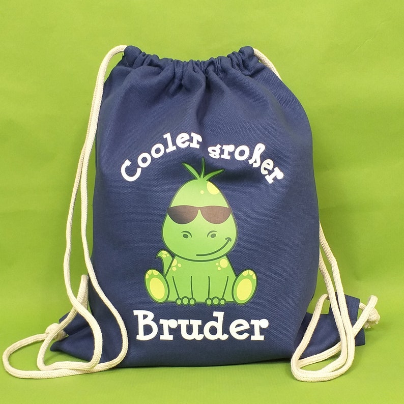 Cooler großer Bruder Kinder-Geschenk-Beutel Dino Dunkelblau