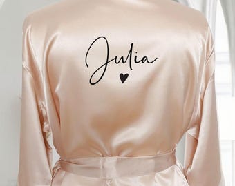 Satin-Kimono - Morgenmantel mit Namen personalisiert