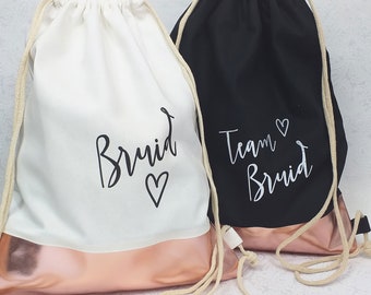 Gymtassen Bruid & Team Bruid - vrijgezellenfeest-accessoires vrouwen
