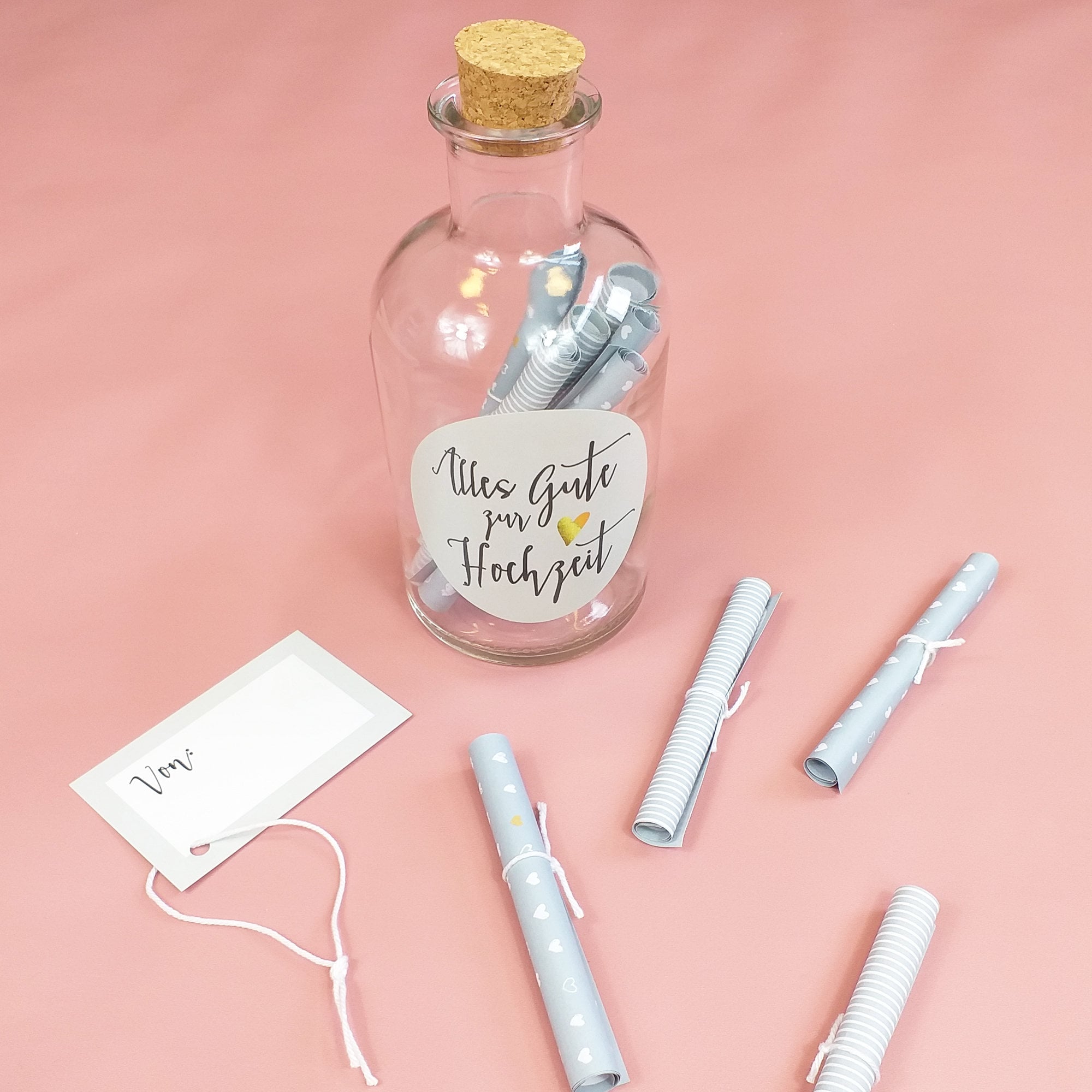Hochzeit Geldgeschenk-Verpackung - Flaschenpost als Hochzeitsgeschenk