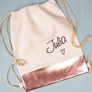 Turnbeutel mit Namen personalisiert Geschenk & JGA Roségold