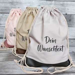 Personalisierter Turnbeutel-Rucksack - mit eigenem Text bedruckt