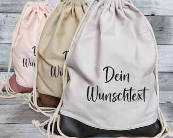 Personalisierter Turnbeutel-Rucksack - mit eigenem Text bedruckt