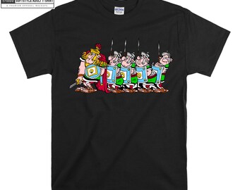 T-shirt Asterix & Obelix Blue Grump - 100% Coton, Coupe Classique, Manches Doubles, Licence Officielle - 13