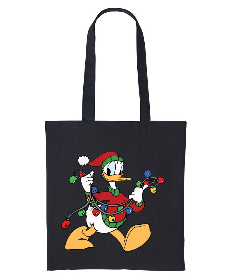 Disney Christmas Duck And Lights Funny Tote Shopper Bags Etsy