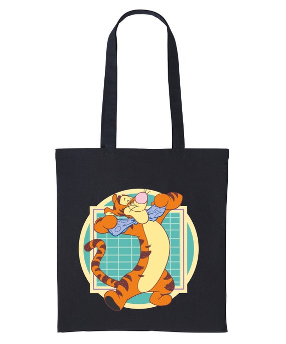 Winnie The Pooh Happy Tigger Having Fun Funny Tote Shopper Bags Shopping Travel Overnight 100% Cotton Canvas Grocery Bag 5573