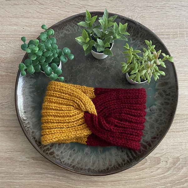 Harry Potter inspiriertes warmes Stirnband "Gryffindor" mit Twist