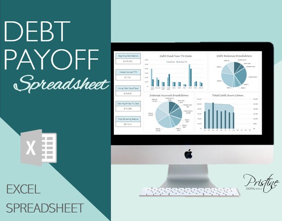 Debt Payoff Excel Spreadsheet Debt Snowball Calculator Debt - Etsy