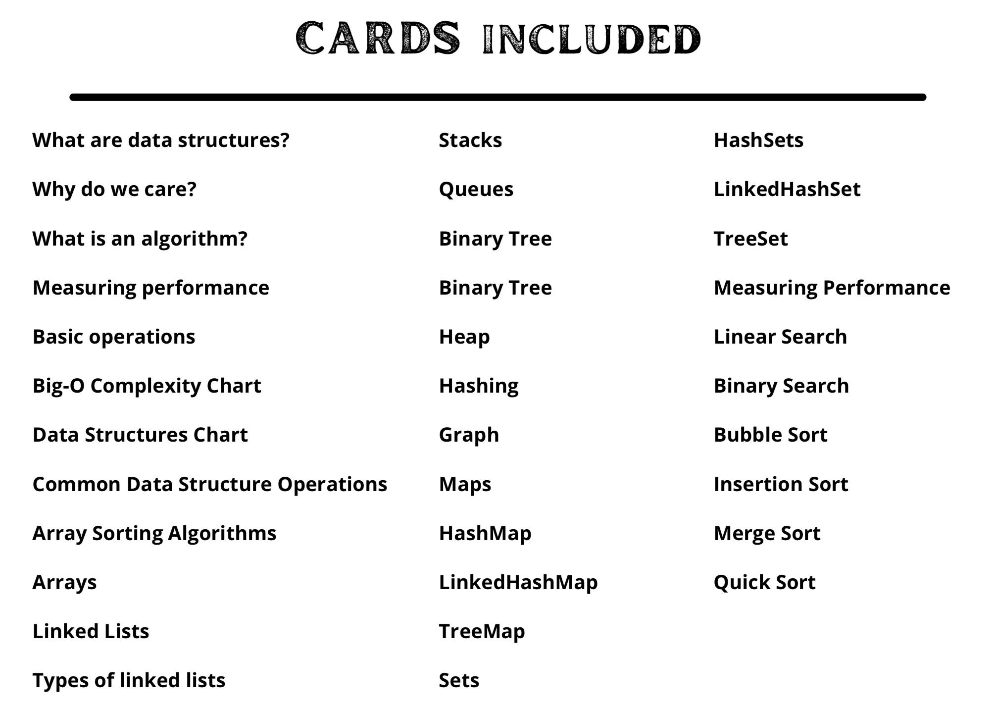 Data Structures & Algorithms FLASHCARDS - Etsy image.