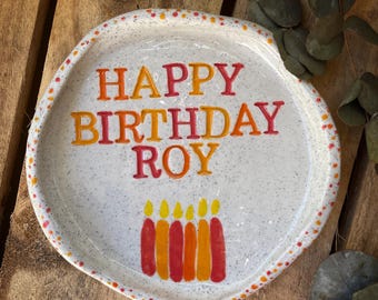 Handmade custom birthday plate