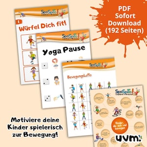 Juegos para niños a partir de 4 años | tarjetas de movimiento | cumpleaños de niños | Descarga digital