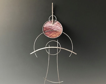 Wall Sculpture-Guiding Planet-Steel and Paper-Original Art