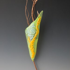 Wall Sculpture-Hammered Copper and Fused Glass-Original Art image 1